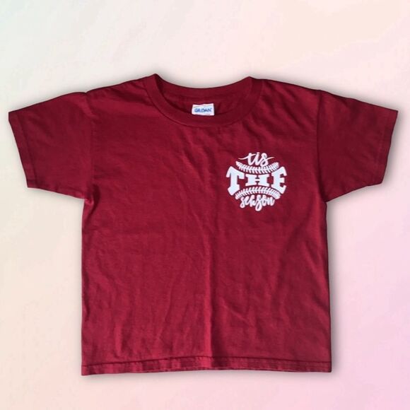 Tis’ The Season, Cherry Red, Unisex Kids, Custom Baseball Tee - Picture 1 of 10